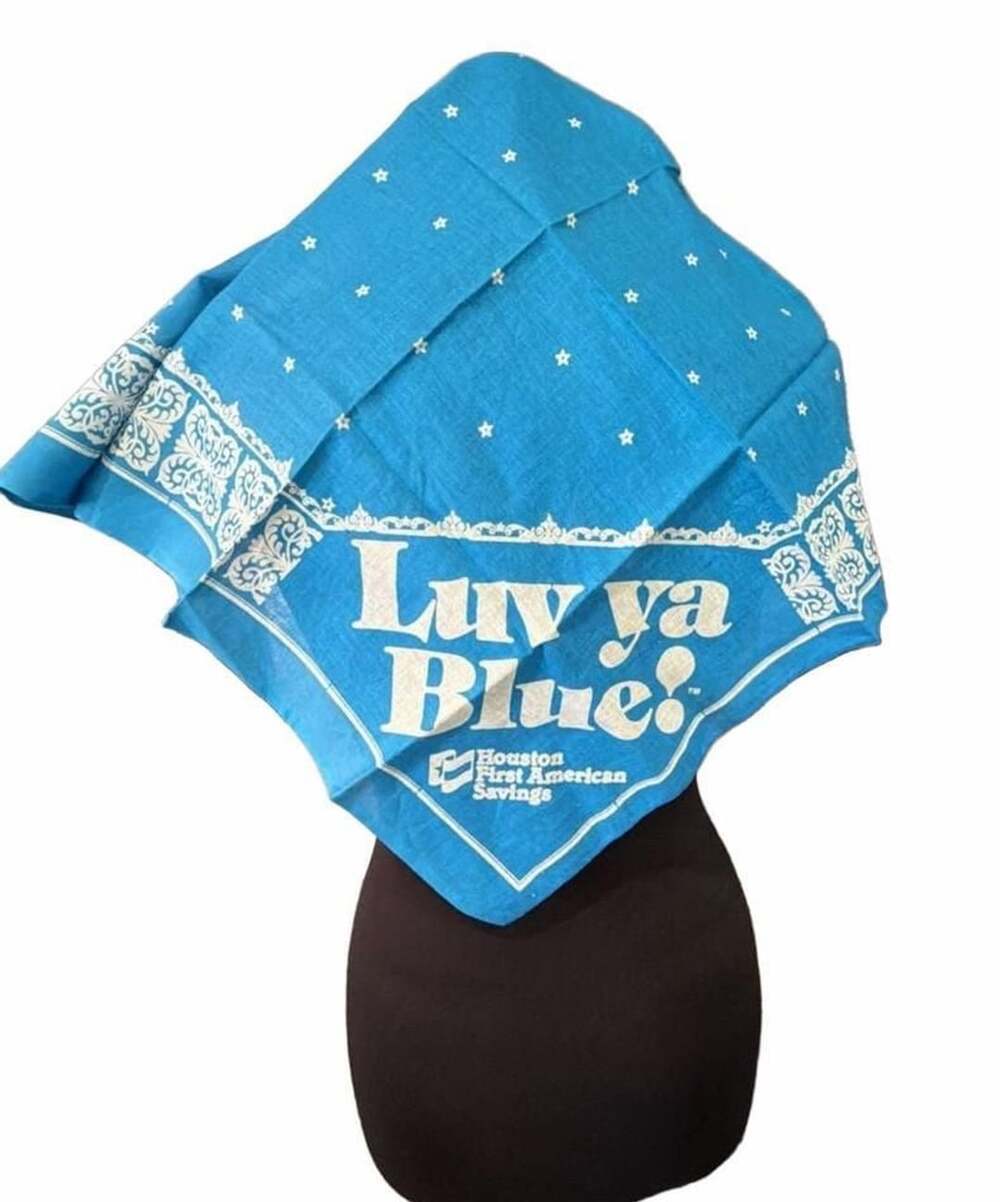 Vintage Houston Oilers Luv Ya Blue Bandana Blue Cotton
